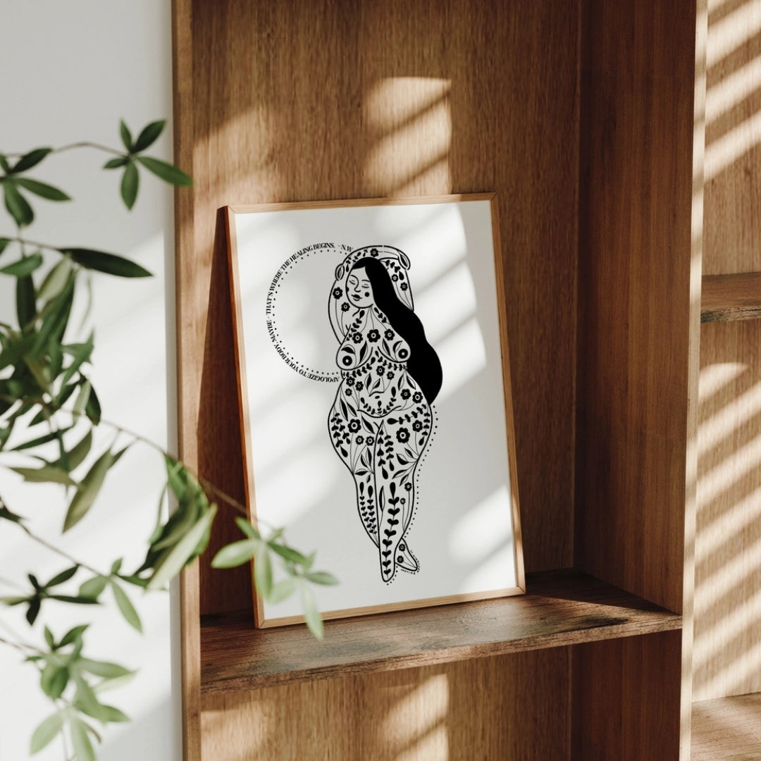 Illustration "feminine healing body positive"