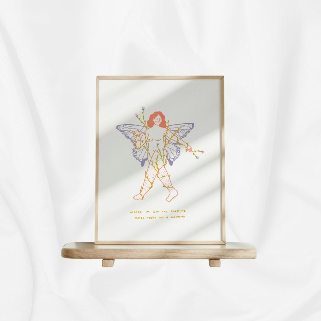 Illustration "sassy butterfly girl floral feminine"