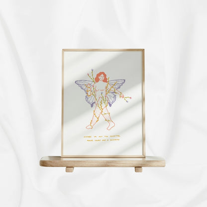 Illustration "sassy butterfly girl floral feminine"